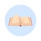 Open book literature icon. Flat illustation of open book literature vector icon for web.