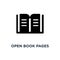 Open book pages icon. Simple element illustration. Library readi