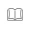 Open book pages line icon