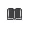 Open book pages vector icon