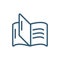 Open book research line style icon
