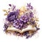 Open Book Surrounded by Gothic Flowers - Watercolor Clipart AI Generated