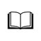 Open book vector simple icon. Black isolated open book icon.