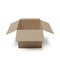 Open box. Empty paper parcel. Realistic carton. Vector illustration