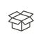 Open box icon vector. Line package symbol.