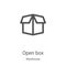 open box icon vector from warehouse collection. Thin line open box outline icon vector illustration. Linear symbol for use on web