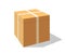 Open box in perspective view. Carton gift box delivery package, open box