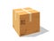 Open box in perspective view. Carton gift box delivery package, open box