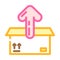 open box unpacking loading contents color icon vector illustration