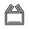 open box unpacking loading contents line icon vector illustration
