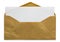 Open brown envelope with blank letter