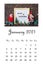 Open Calendar January 2021, Christmas composition on white background Education, goals, resolutions, plan, new year new me concept