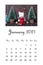 Open Calendar January 2021, Christmas composition on white background Education, goals, resolutions, plan, new year new me concept