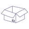 Open cardboard box carton cargo element icon lineal design