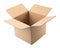 Open cardboard box on white background