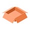 Open carton box icon, isometric style