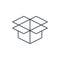 Open carton box thin line icon. Linear vector symbol