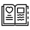 Open a children diary icon, outline style