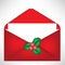 Open christmas envelope