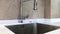 Open chrome faucet washbasin