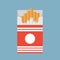 Open cigarettes pack box flat style vector illustration isolated on a background,