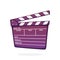 Open clapperboard used in cinema when shooting a film. Cinematograph clapper board. Symbol of the film industry. Cartoon vector