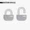 Open and close lock buttons and icons. Security lock symbol for your web site design, lock logo, app