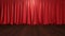 Open and close luxure red silk, curtain decoration design. Curtains theater stage. Red Stage Curtain for theater or