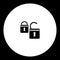 Open and close padlock simple black icon eps10