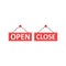 Open and close store sign. Vector icon template