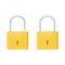 Open and closed lock icon. Template design for web banners and mobile app, printed materials, infographics