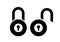 Open closed padlock vector icon