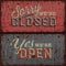 Open and Closed Sign - information retail store