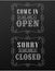 Open and Closed Vintage retro signs