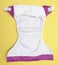 Open Cloth Diaper on Yellow Background
