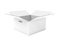 Open corrugated carton box. White parcel. 3d rendering illustration isolated