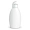 Open Cosmetic, Hygiene, Medical Grayscale White Plastic Bottle Of Gel, Liquid Soap, Lotion, Cream, Shampoo.