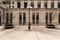 Open courtyard with vintage block buildings and art deco design in urban Chicago