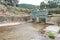 Open dam in the natural pool in the Arrago river to bathe in the summer with cold and crystalline water