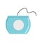 Open dental floss box icon, flat style