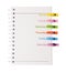 Open diary ring binder and many color wood clamps