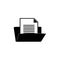 Open document folder icon. File image. Symbol for application and advertising brochure decoration.