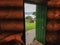 Open door with cannon view on the seafront.