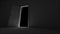 Open door in dark room with alpha channel