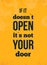 Open door Design template. Possibility concept poster. Banner template.