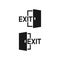 Open door, exit black vector icon.