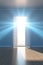 open door with light at the end, new life and opportunity concept, changes and right decision