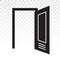 Open door / main entrance flat icon on a transparent background