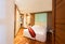 Open the door into modern bedroom for relax your life