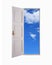 The open door over white background. freedom concept,